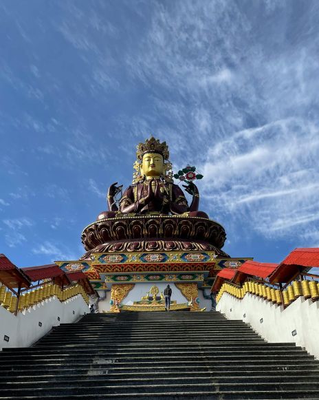 Giant Statue on Top of the Concrete Stair
