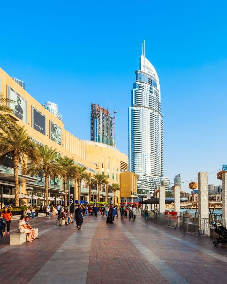 area around The Dubai Mall in Dubai